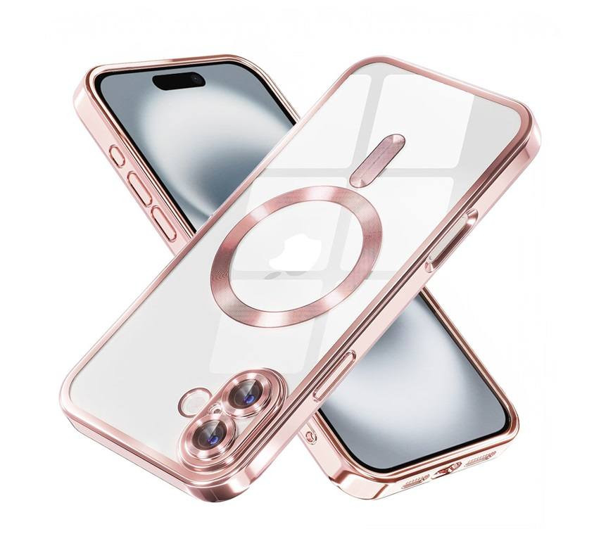 Kryt Techsuit Luxury Crystal MagSafe iPhone 16 růžový 132917