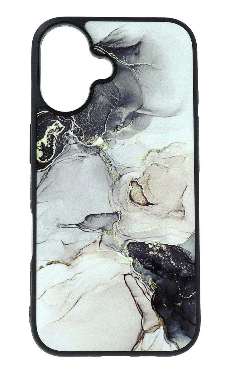 Kryt TopQ Marble iPhone 16 pevný Smoky Cream 132167