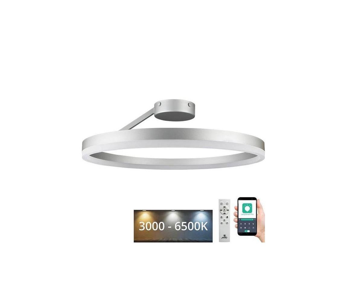 LED Stmívatelný přisazený lustr LED/40W/230V 3000-6500K chrom + dálkové ovládání