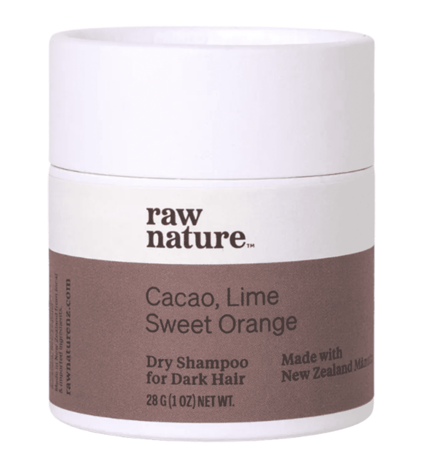 Raw Nature Dry Shampoo For Dark Hair, Suchý šampón pro tmavé vlasy, 28 g