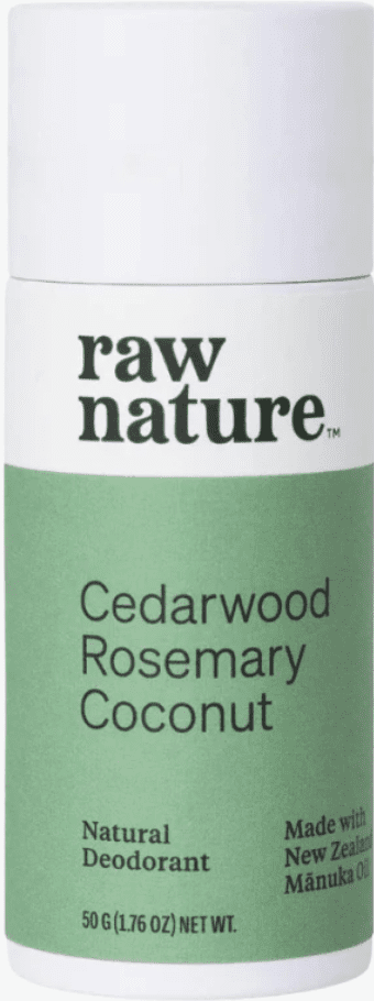 Raw Nature Natural Deodorant, přírodní deodorant, cedrové dřevo, rozmarýn a kokos, 50 g