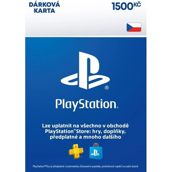 Sony PlayStation - Dárková Karta 1500 Kč (online kód)