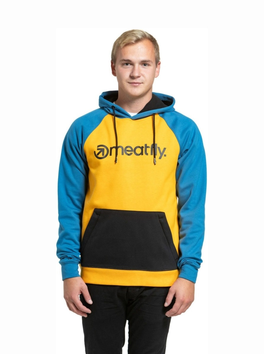 Pánská technická mikina meatfly gravel žlutá/modrá m