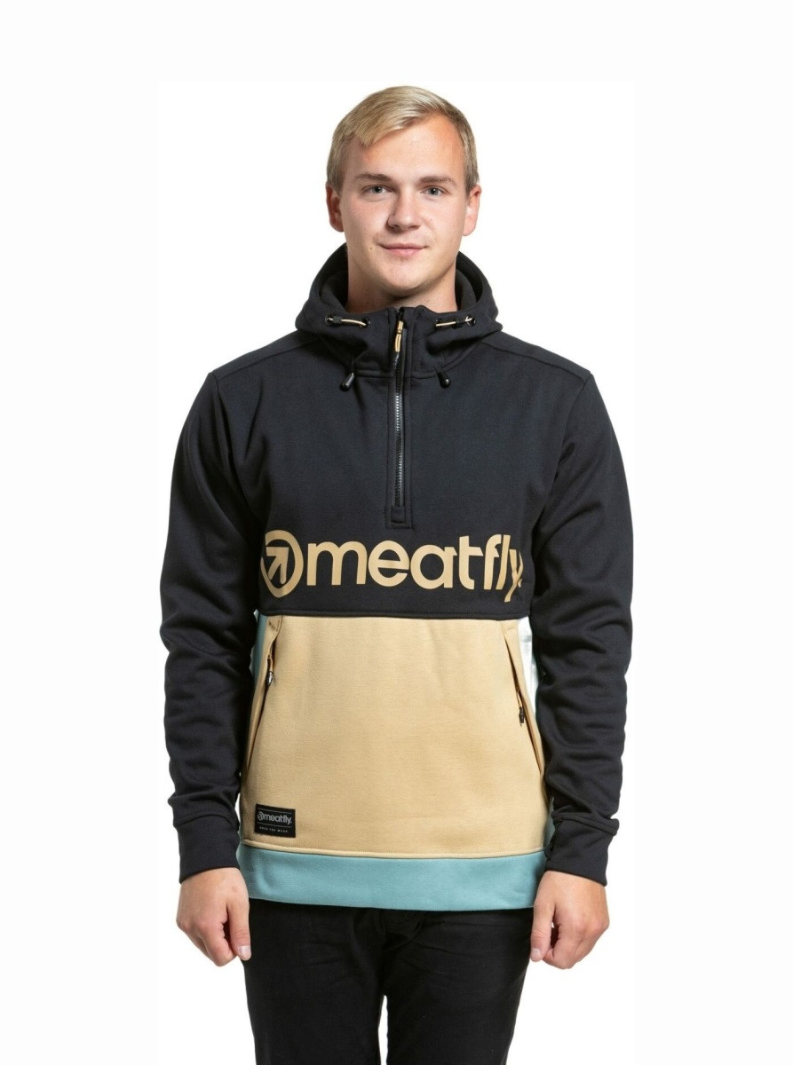 Pánská technická mikina meatfly tason béžová/černá m