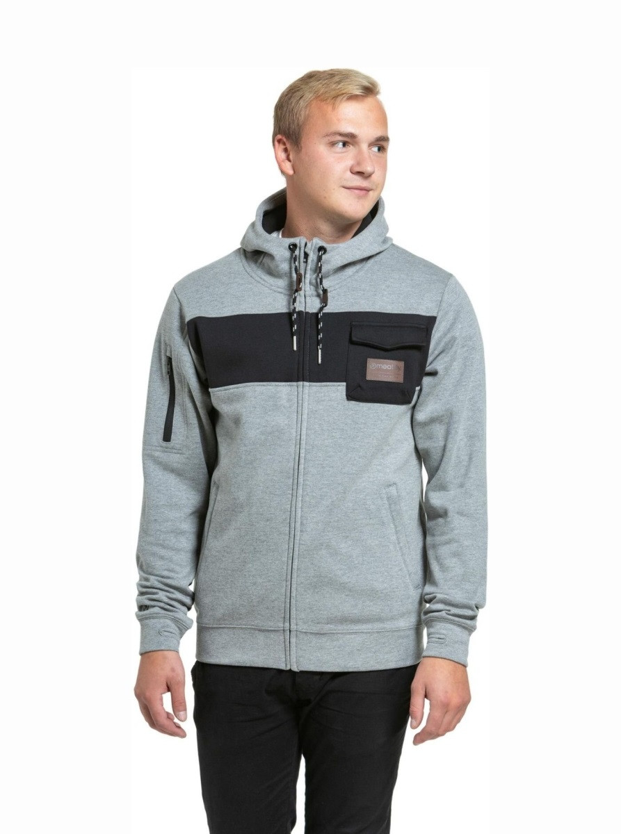 Pánská technická mikina meatfly josh šedá m