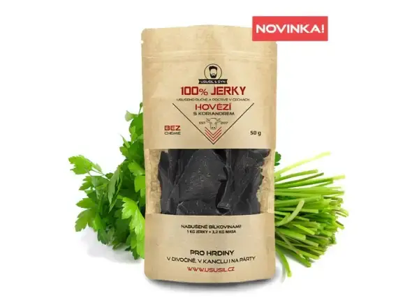 Usušil & syn 100% JERKY Hovězí s koriandrem 150 g