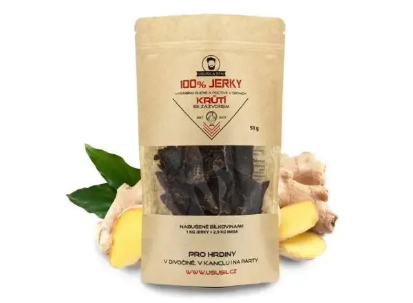 Usušil & syn 100% JERKY Krůtí se zázvorem 150 g