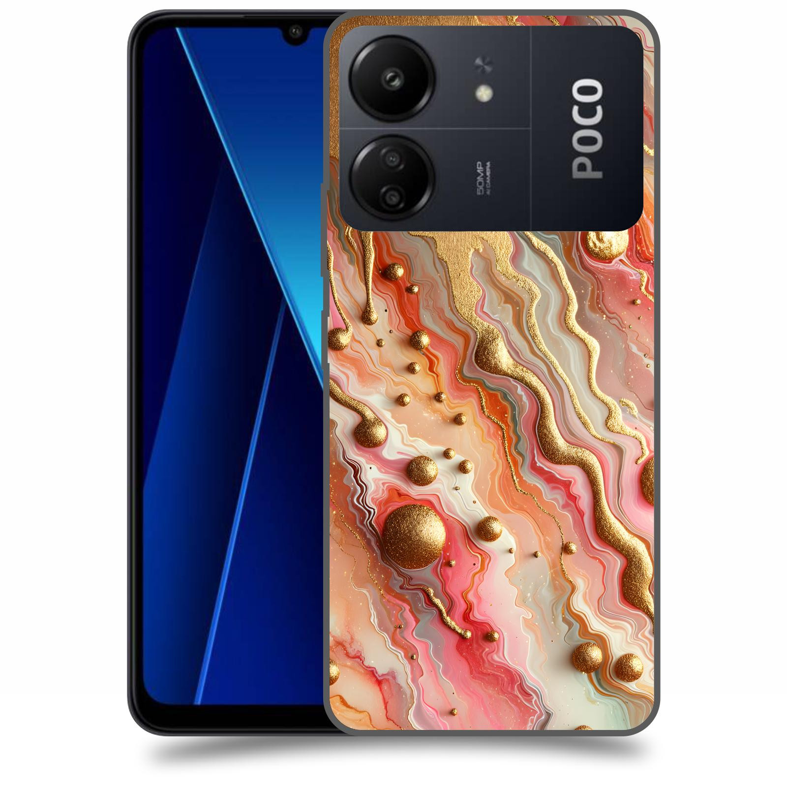 ACOVER Kryt na mobil Poco C65 - Liquid Gold