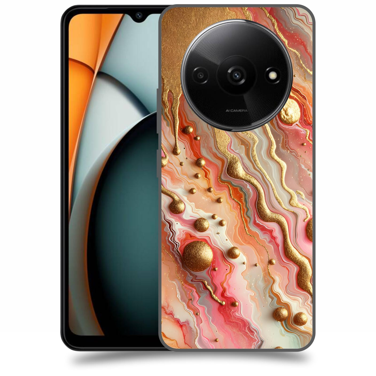 ACOVER Kryt na mobil Xiaomi Redmi A3 - Liquid Gold