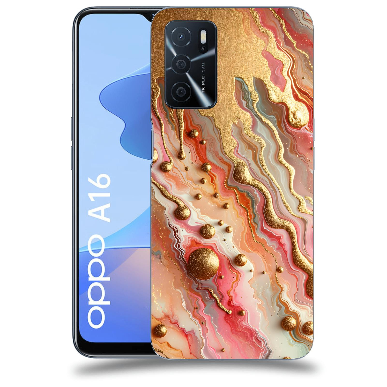 ACOVER Kryt na mobil OPPO A16 - Liquid Gold