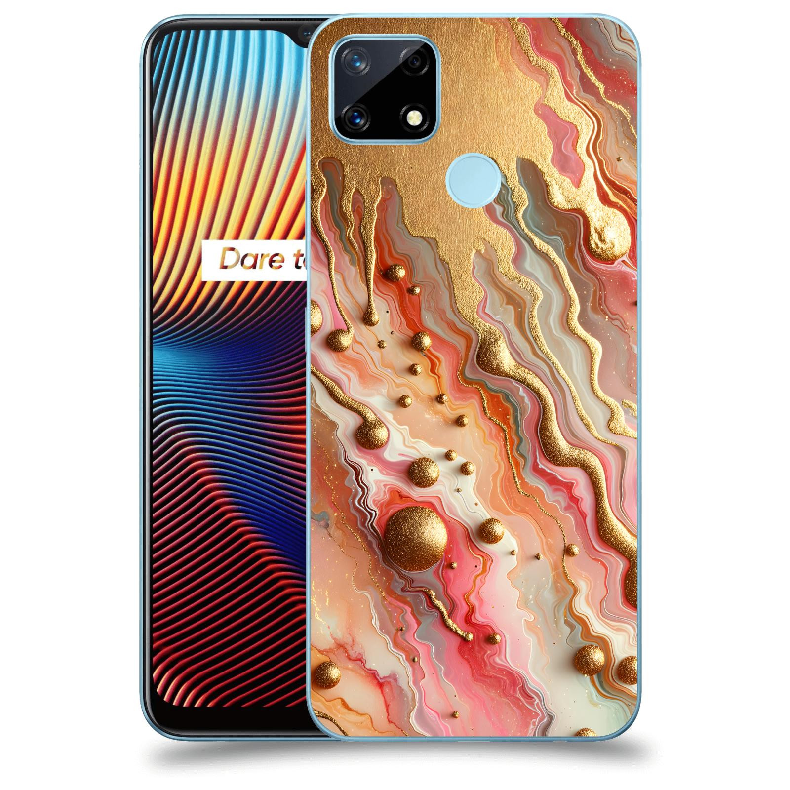 ACOVER Kryt na mobil Realme 7i - Liquid Gold