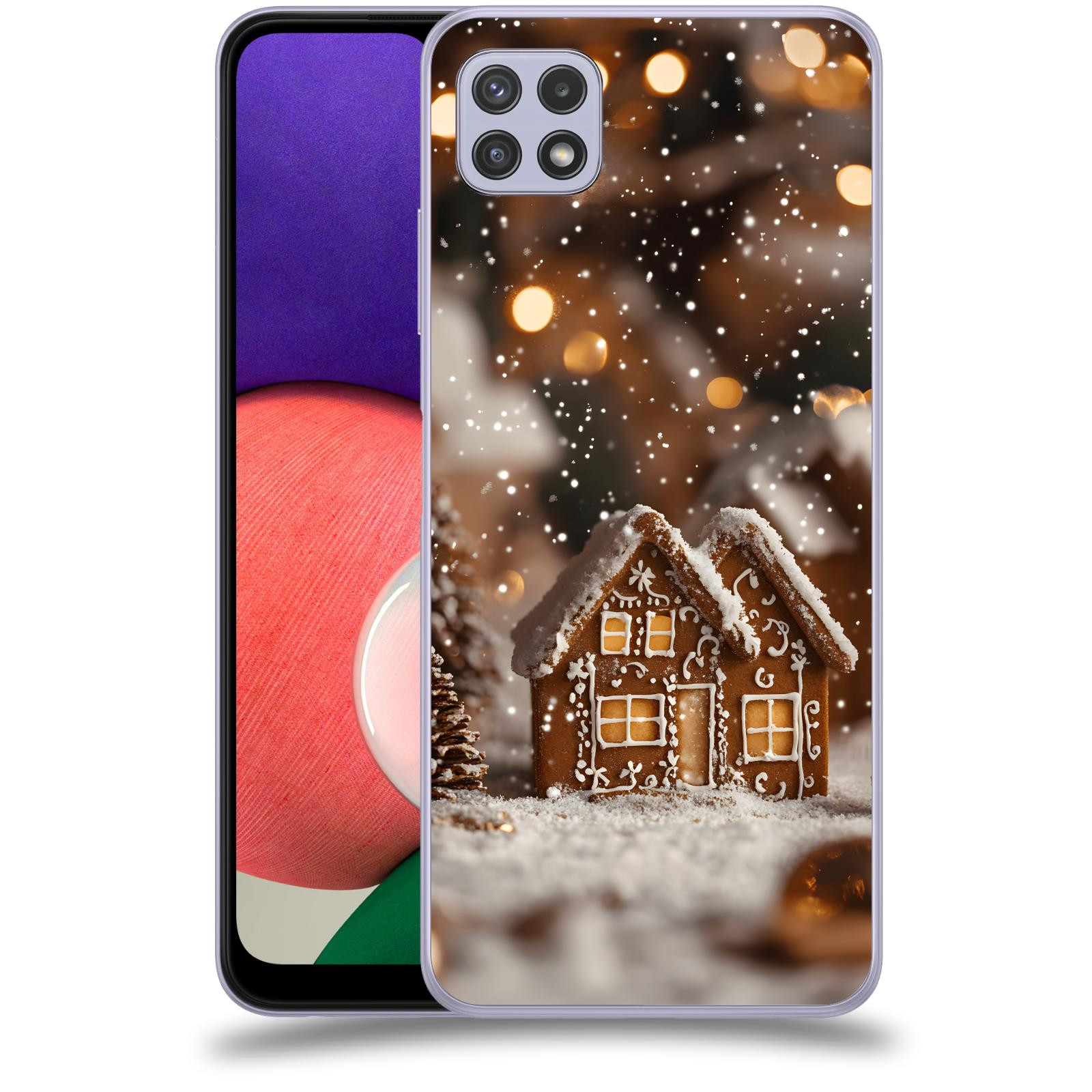 ACOVER Kryt na mobil Samsung Galaxy A22 5G A226B - Perníková chaloupka