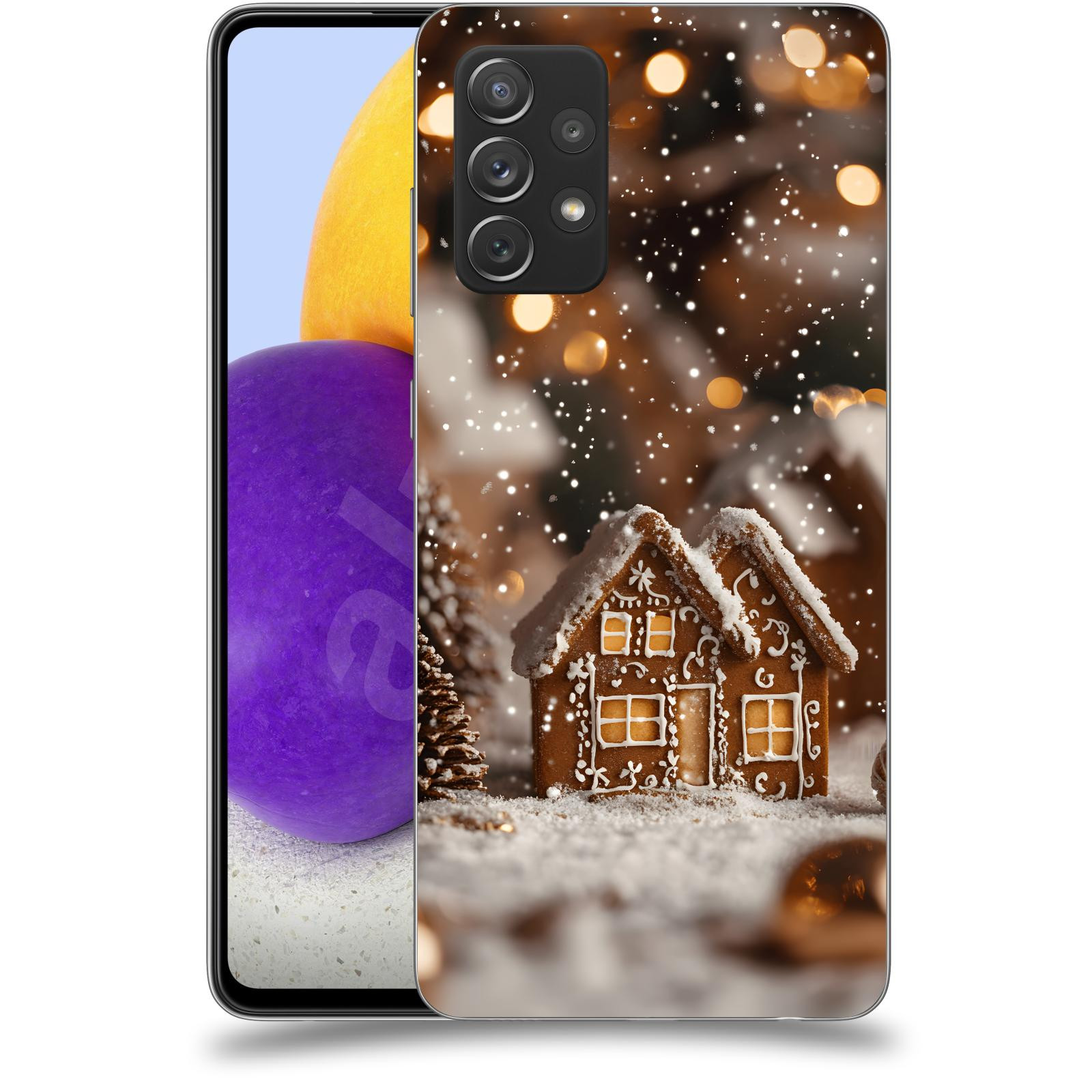 ACOVER Kryt na mobil Samsung Galaxy A72 A725F - Perníková chaloupka