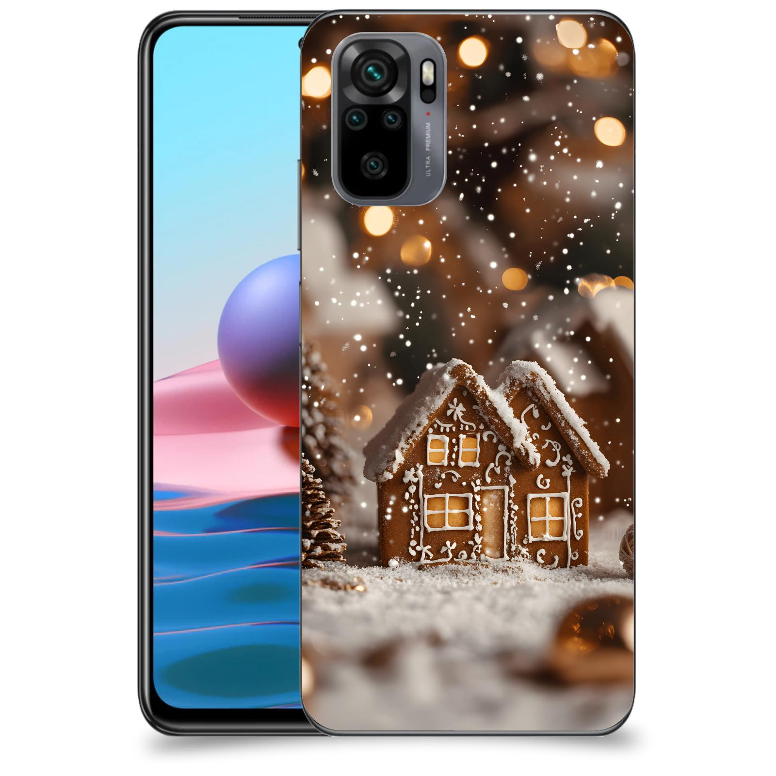ACOVER Kryt na mobil Xiaomi Redmi Note 10 - Perníková chaloupka