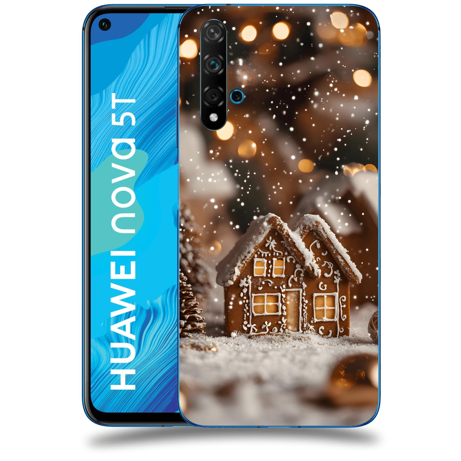 ACOVER Kryt na mobil Huawei Nova 5T - Perníková chaloupka