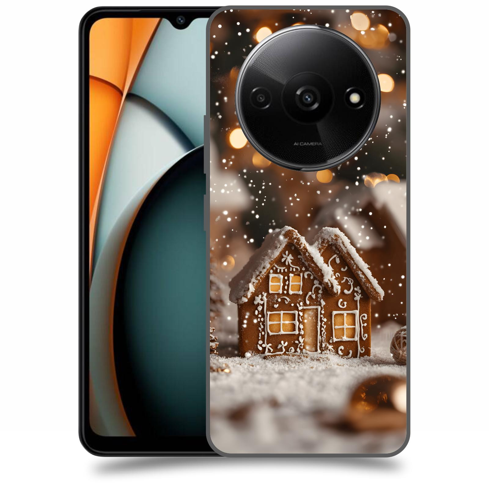 ACOVER Kryt na mobil Xiaomi Redmi A3 - Perníková chaloupka