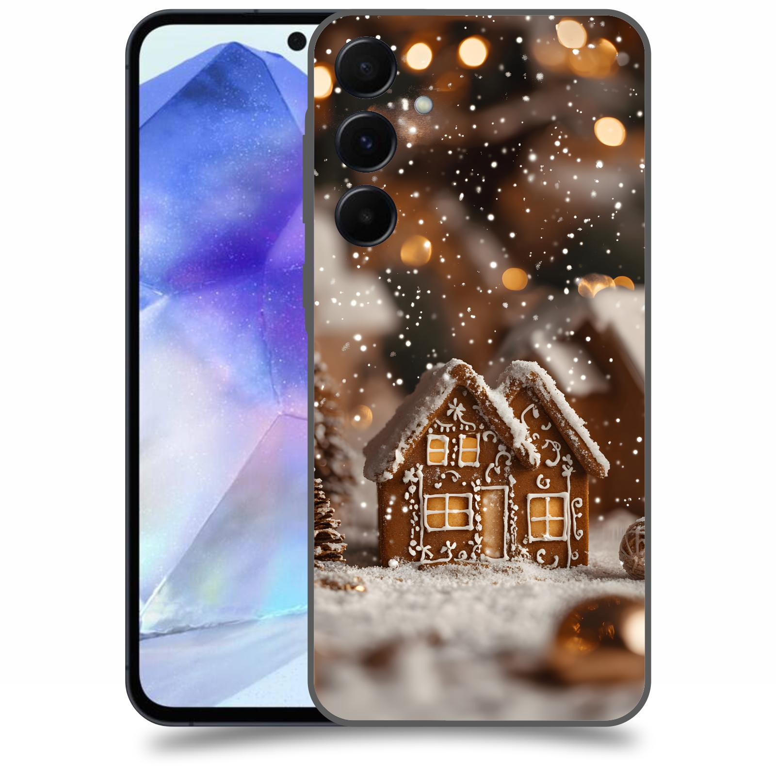 ACOVER Kryt na mobil Samsung Galaxy A55 5G - Perníková chaloupka