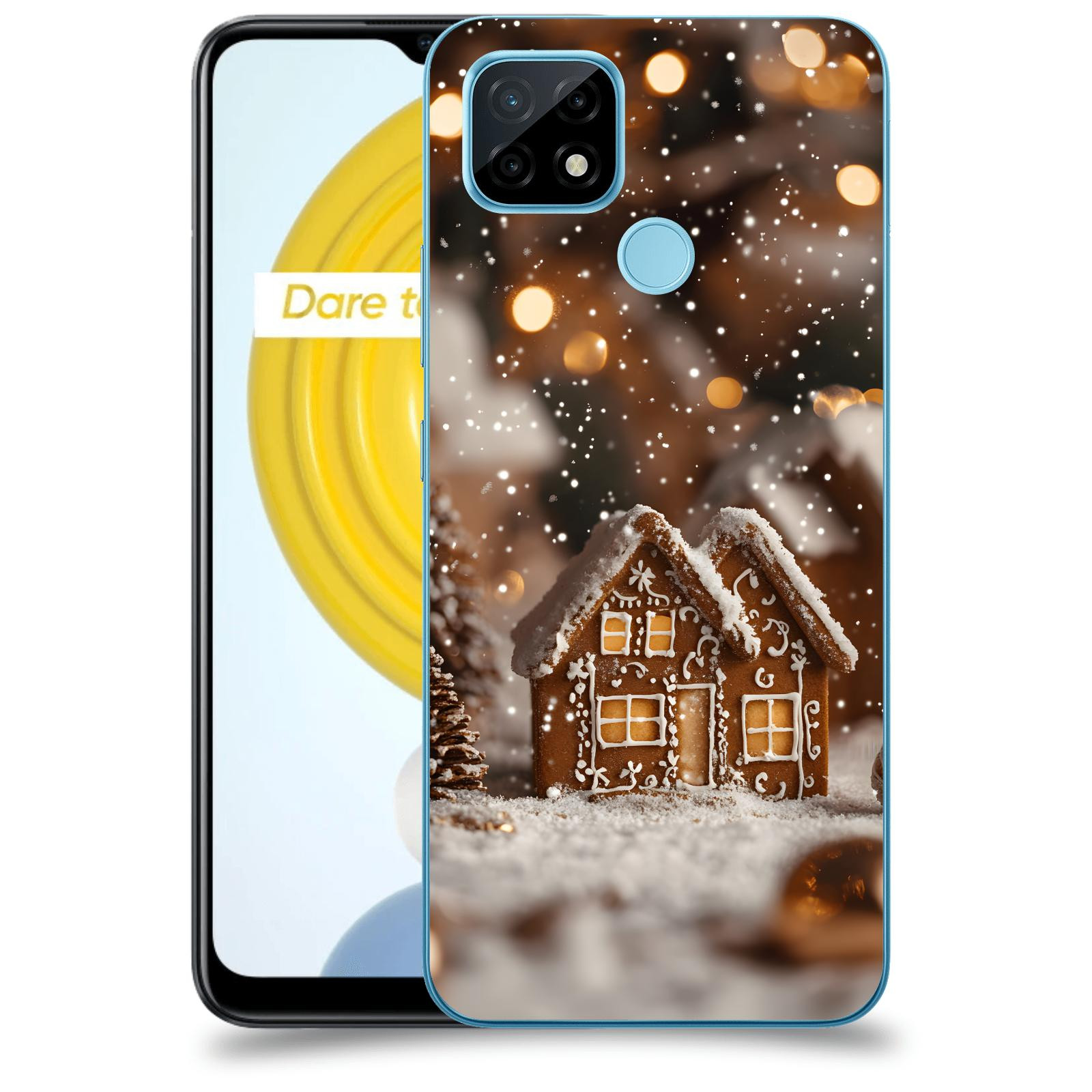 ACOVER Kryt na mobil Realme C21 - Perníková chaloupka