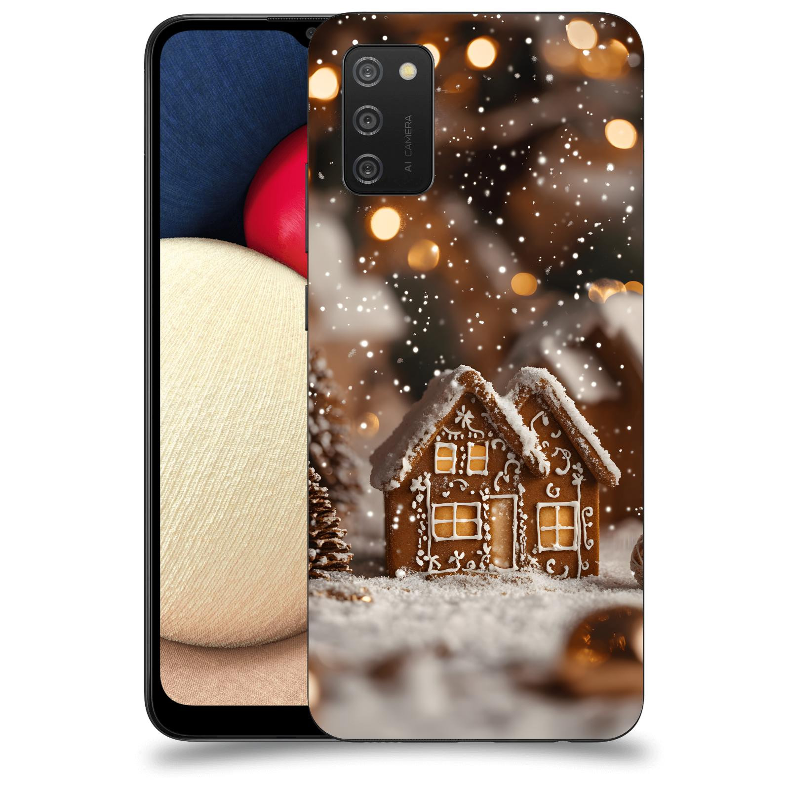 ACOVER Kryt na mobil Samsung Galaxy A02s A025G - Perníková chaloupka