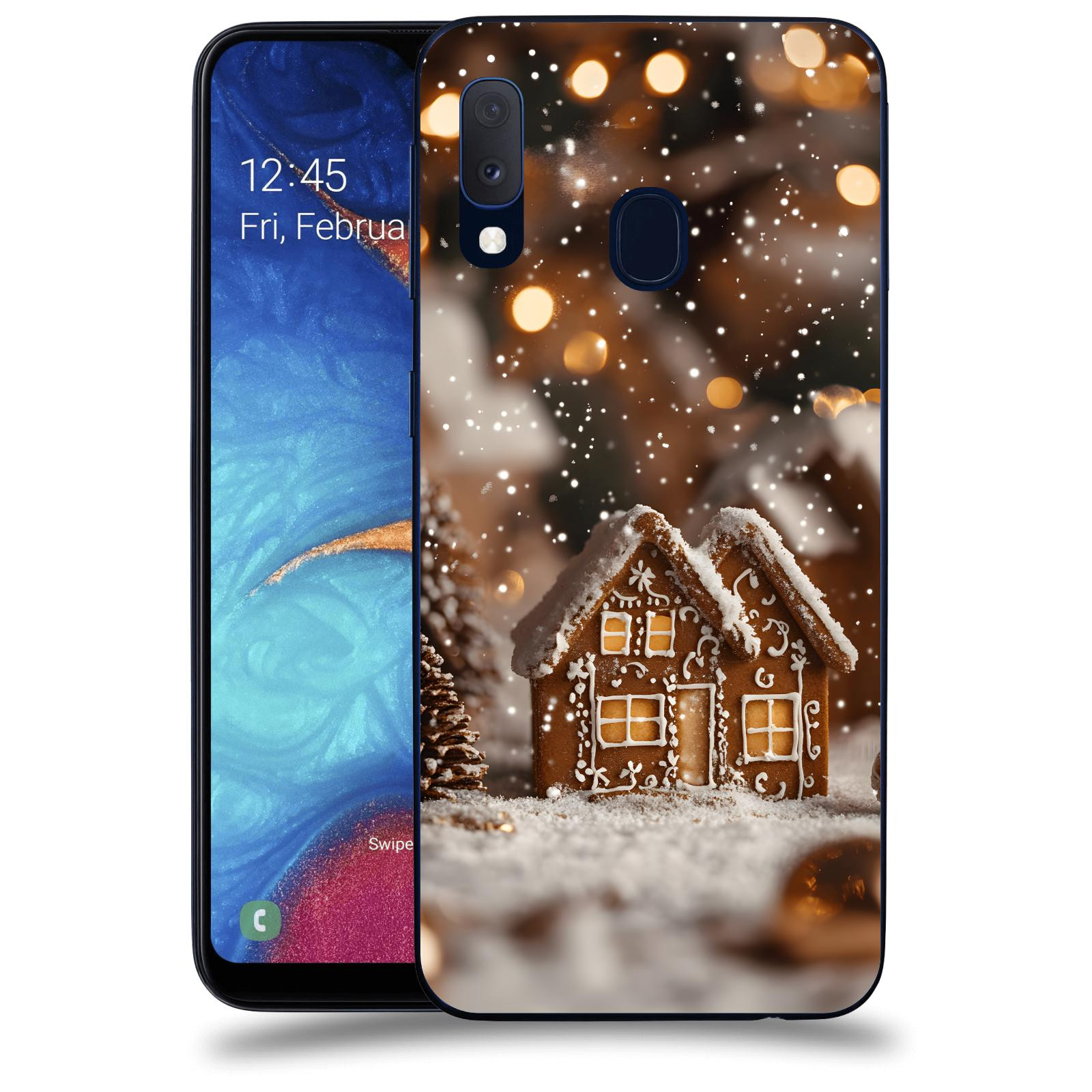 ACOVER Kryt na mobil Samsung Galaxy A20e A202F - Perníková chaloupka