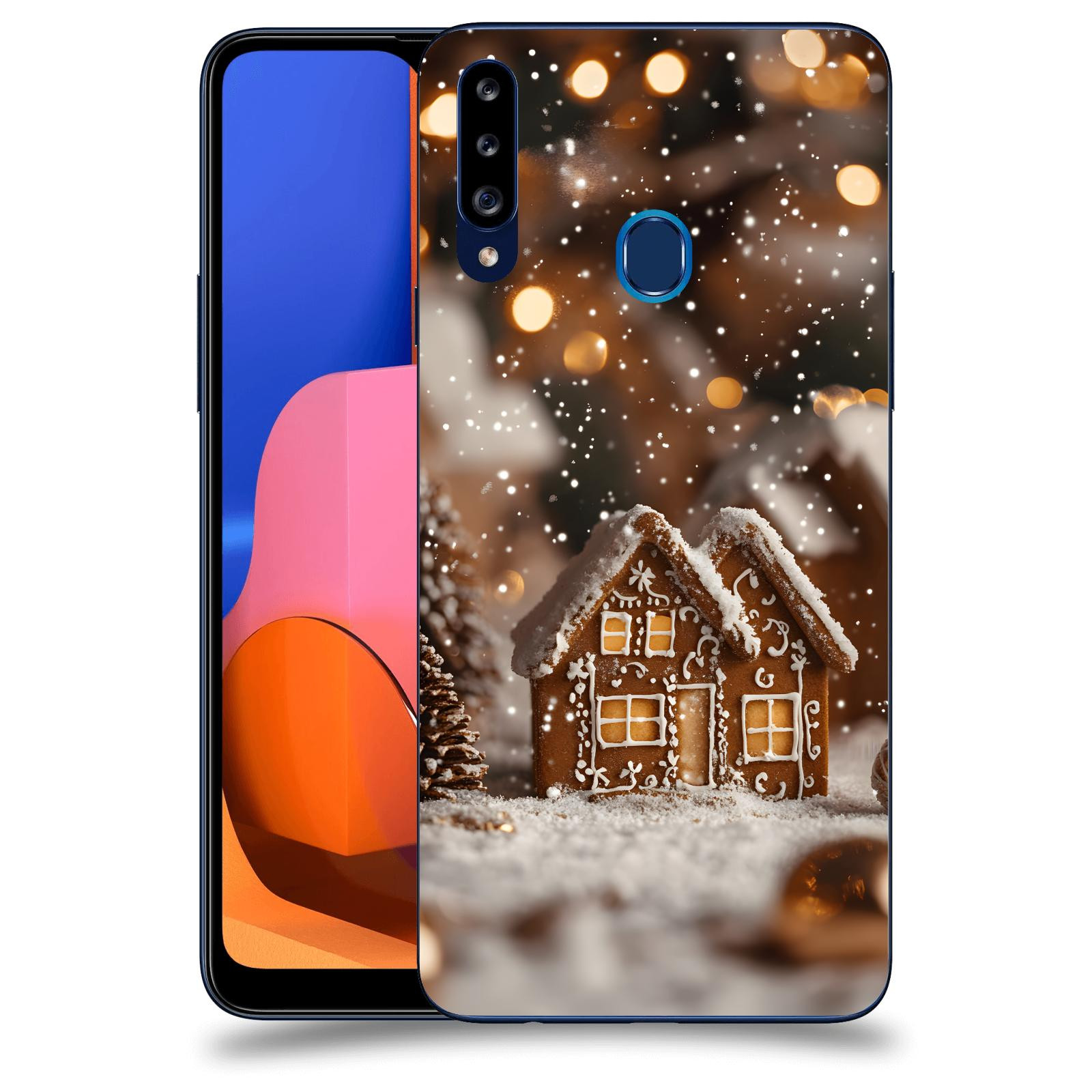 ACOVER Kryt na mobil Samsung Galaxy A20s - Perníková chaloupka