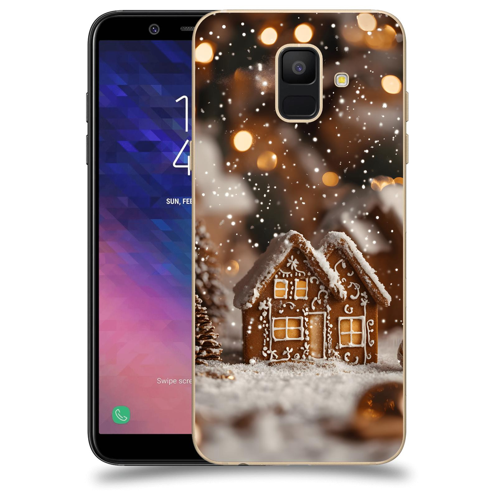 ACOVER Kryt na mobil Samsung Galaxy A6 A600F - Perníková chaloupka