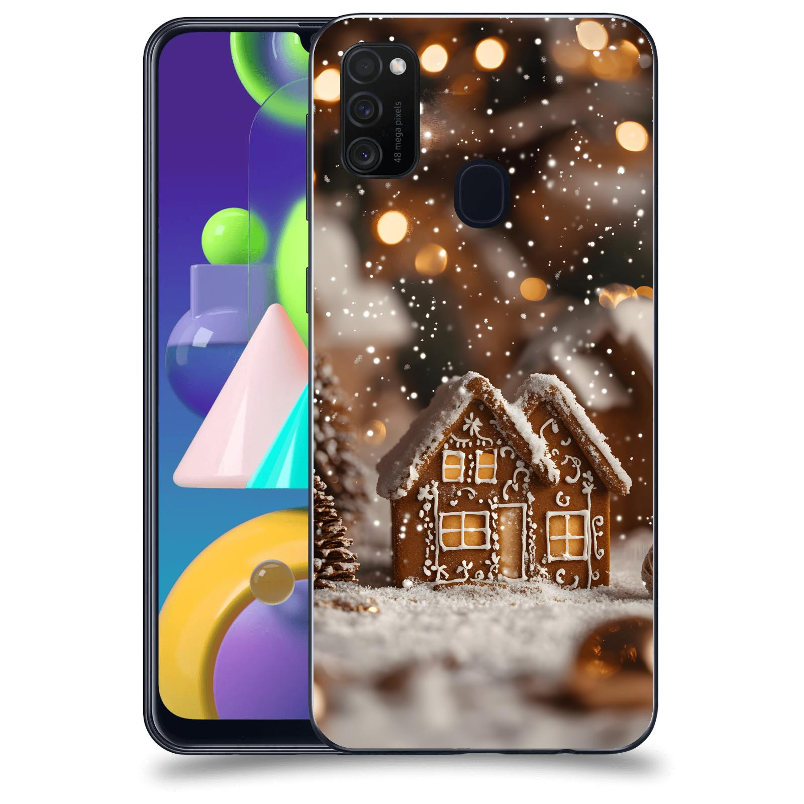 ACOVER Kryt na mobil Samsung Galaxy M21 M215F - Perníková chaloupka