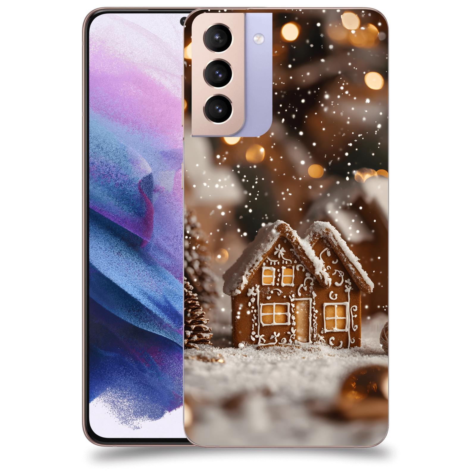 ACOVER Kryt na mobil Samsung Galaxy S21+ G996F - Perníková chaloupka