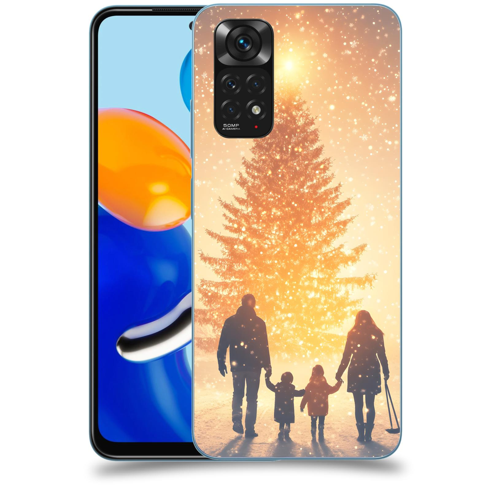 ACOVER Kryt na mobil Xiaomi Redmi Note 11 - Family at the Christmas tree