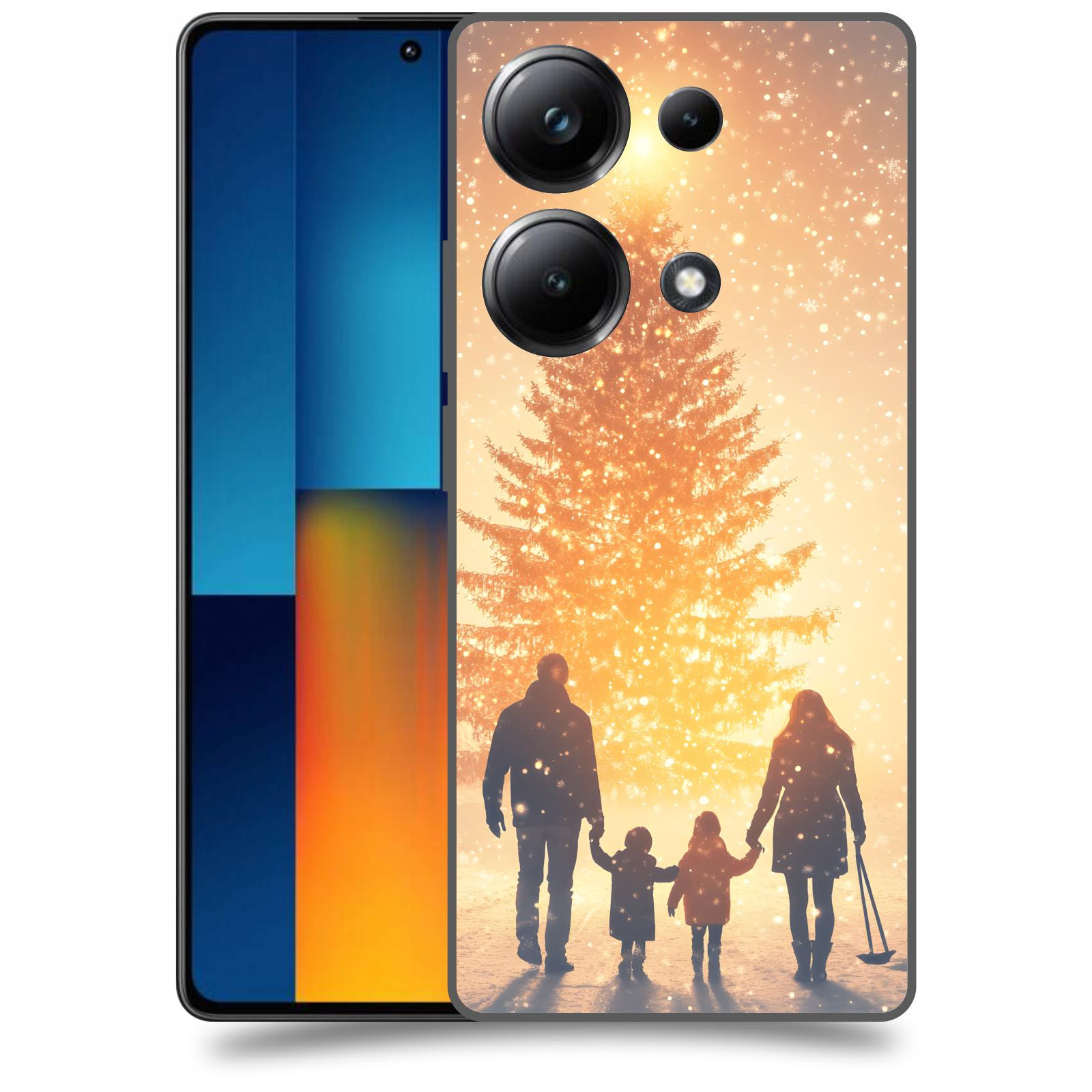 ACOVER Kryt na mobil Poco M6 - Family at the Christmas tree