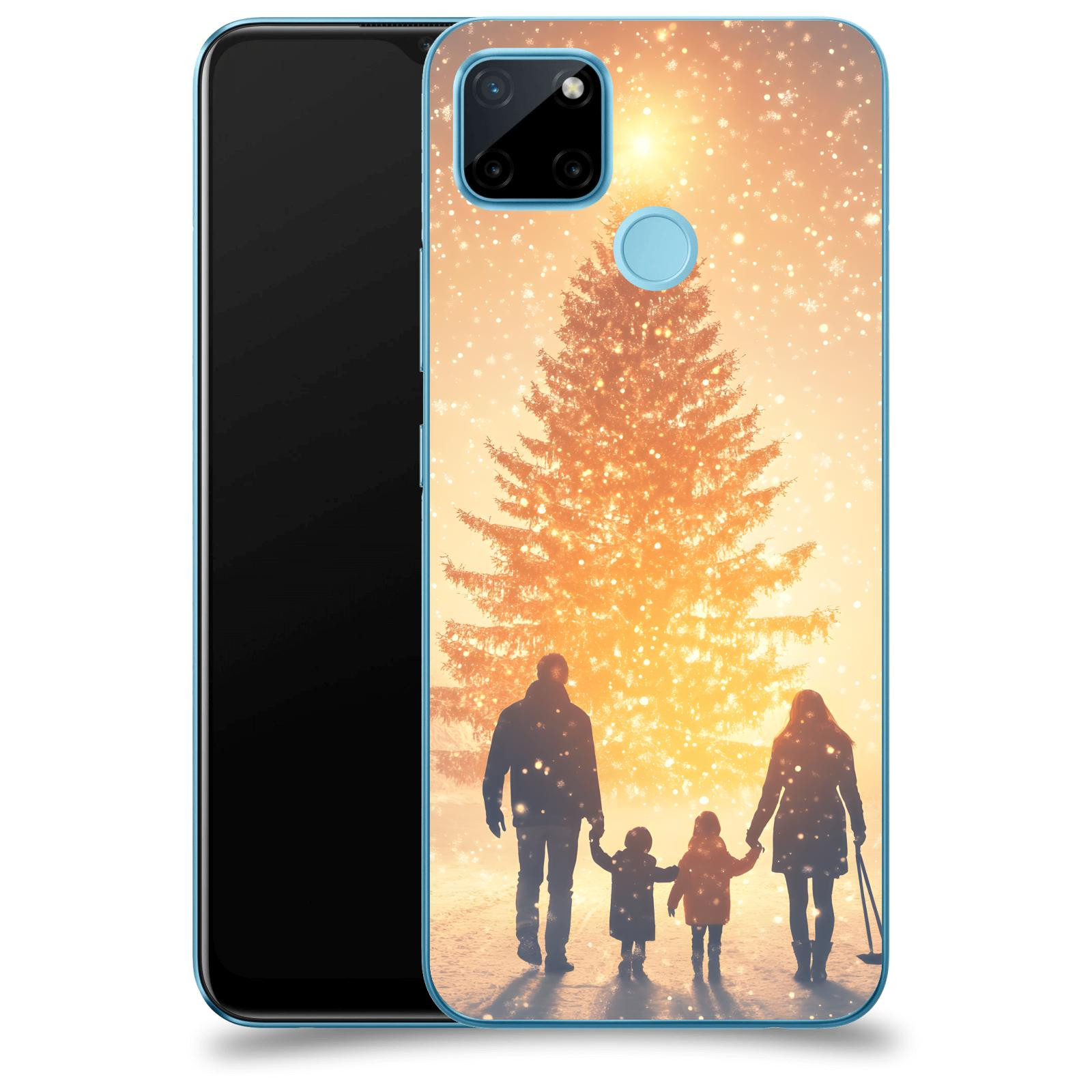 ACOVER Kryt na mobil Realme C21Y - Family at the Christmas tree