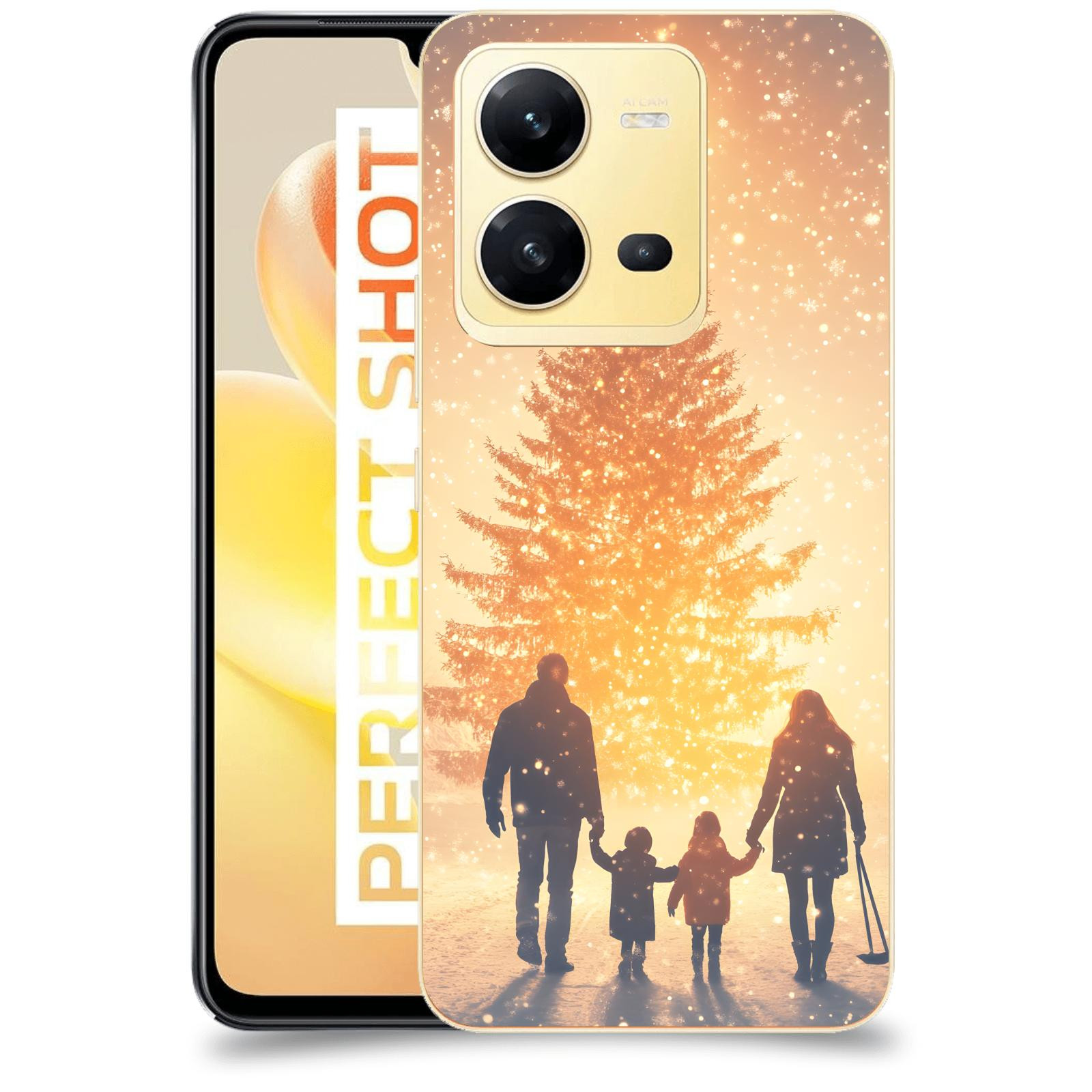 ACOVER Kryt na mobil Vivo X80 Lite - Family at the Christmas tree