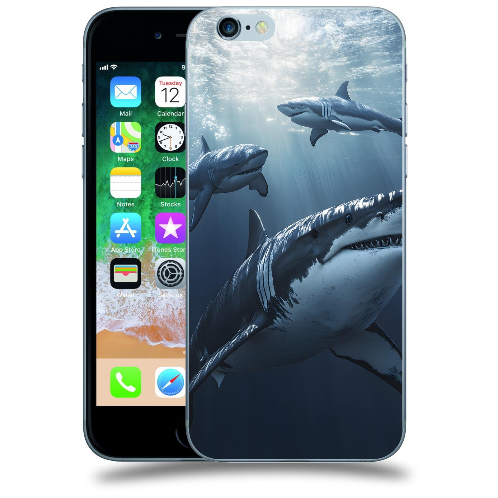 ACOVER Kryt na mobil Apple iPhone 6/6S - Žraloci