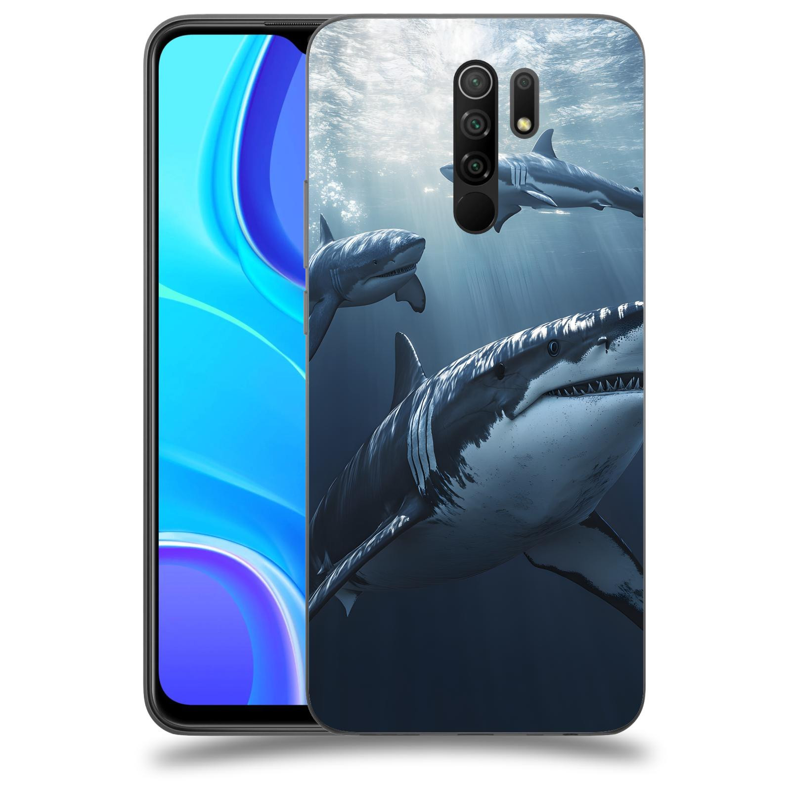 ACOVER Kryt na mobil Xiaomi Redmi 9 - Žraloci