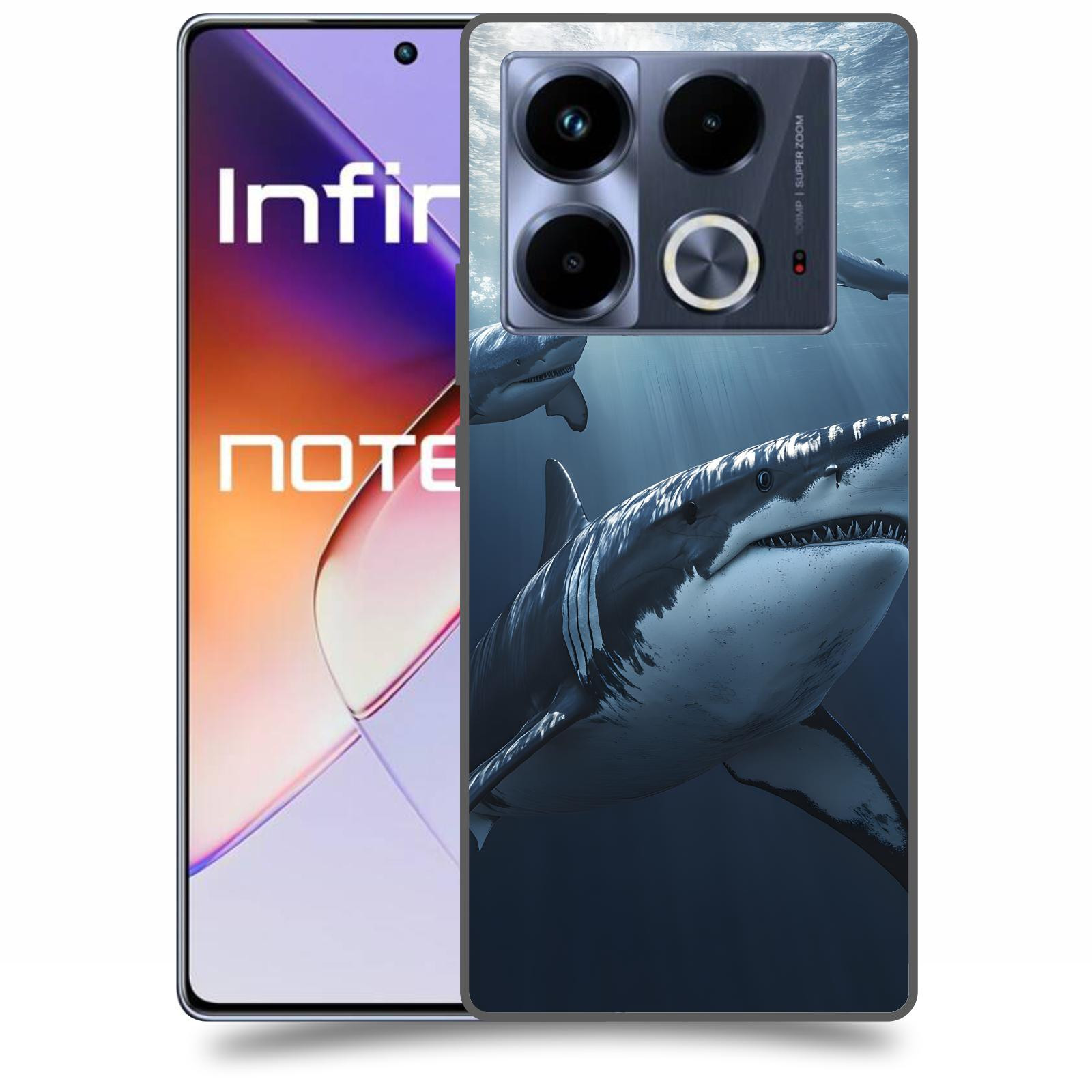 ACOVER Kryt na mobil Infinix Note 40 - Žraloci