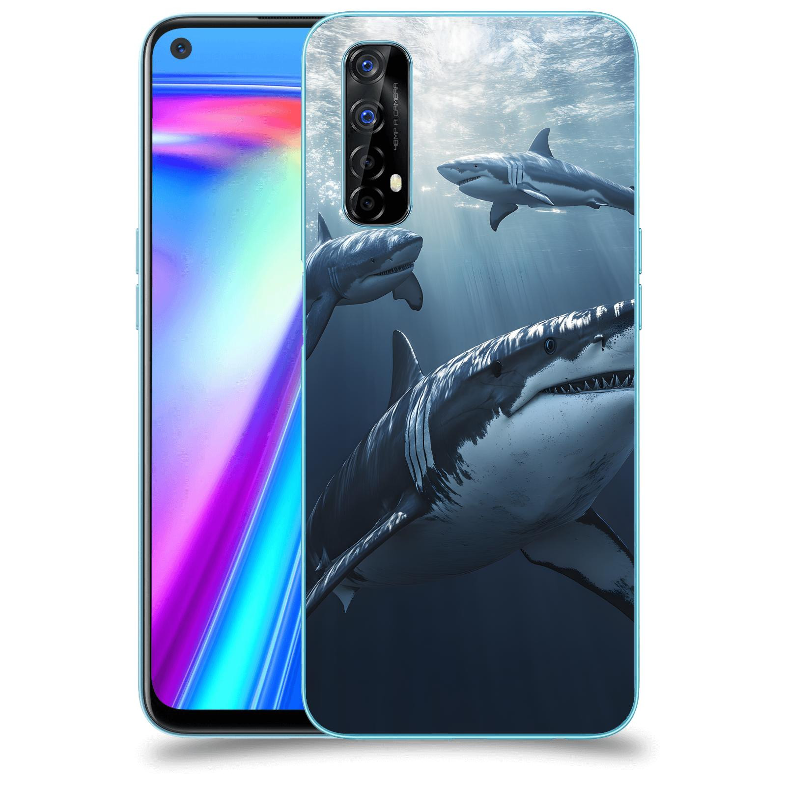 ACOVER Kryt na mobil Realme 7 - Žraloci