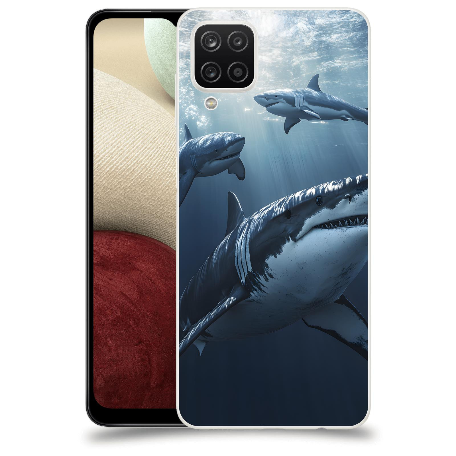 ACOVER Kryt na mobil Samsung Galaxy A12 A125F - Žraloci