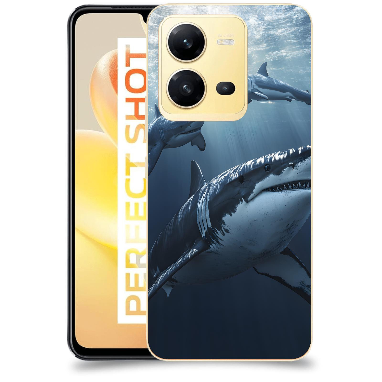 ACOVER Kryt na mobil Vivo X80 Lite - Žraloci