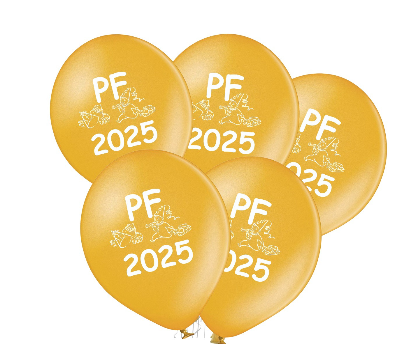 silvestrovské balónky PF 2025 zlaté 5 ks balonky.cz