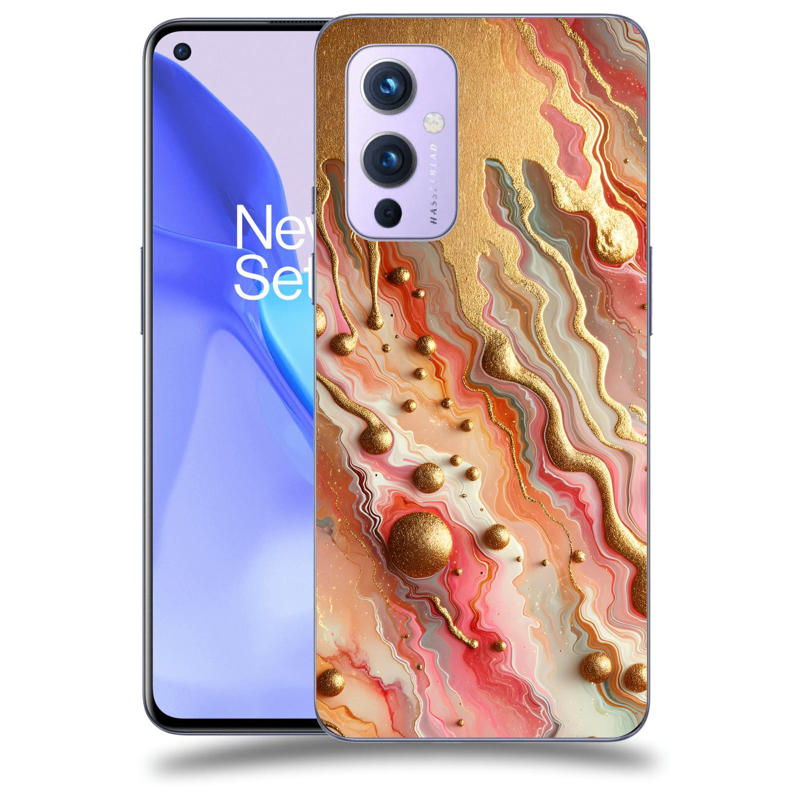 ACOVER Kryt na mobil OnePlus 9 - Liquid Gold