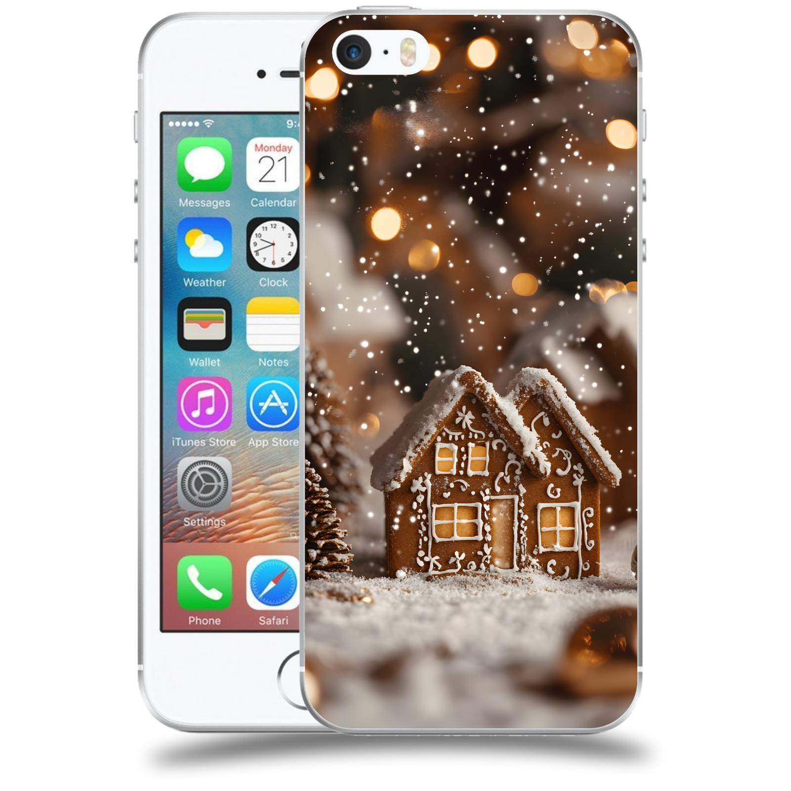 ACOVER Kryt na mobil Apple iPhone 5/5S/SE - Perníková chaloupka