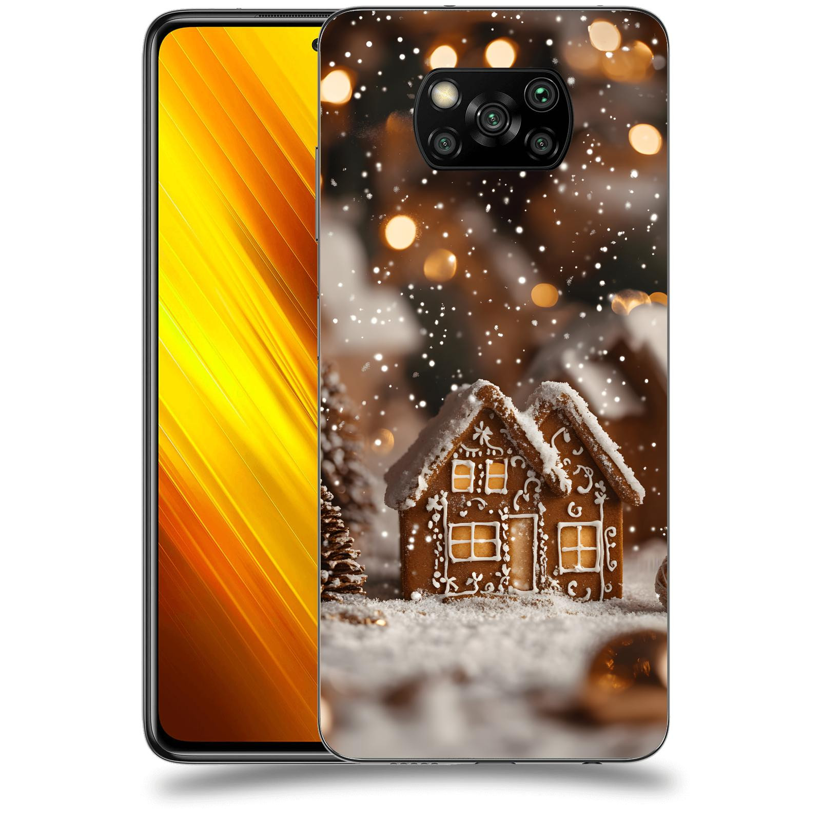 ACOVER Kryt na mobil Xiaomi Poco X3 - Perníková chaloupka