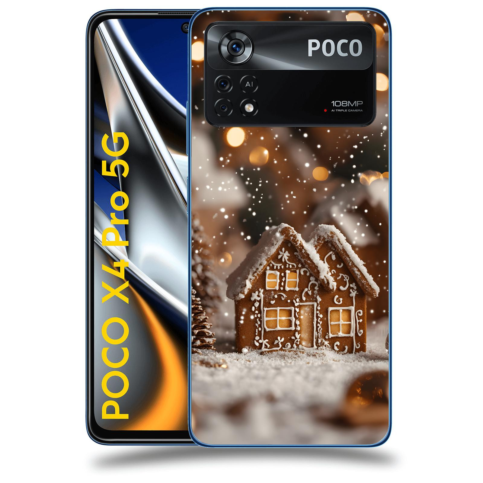 ACOVER Kryt na mobil Xiaomi Poco X4 Pro 5G - Perníková chaloupka