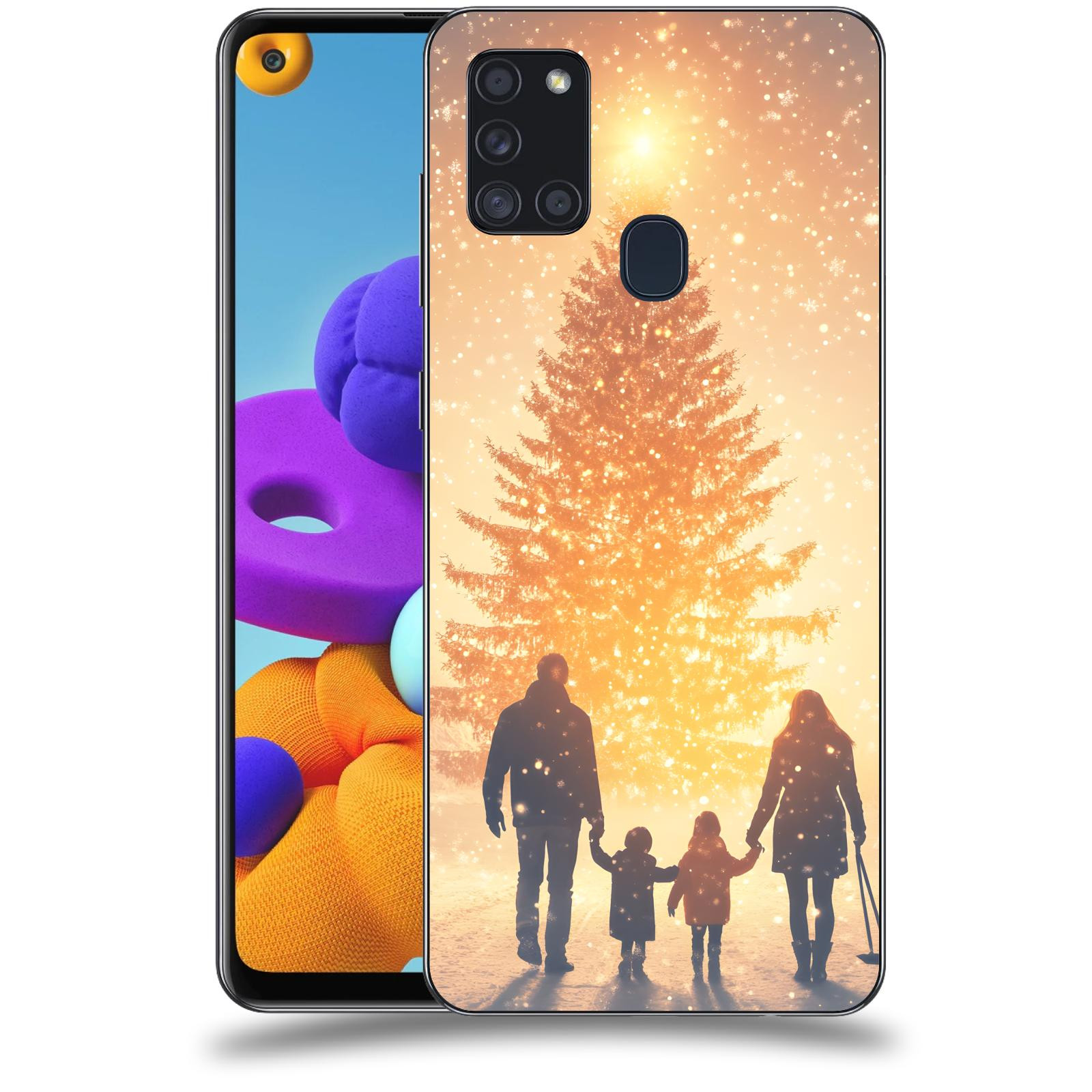ACOVER Kryt na mobil Samsung Galaxy A21s - Family at the Christmas tree