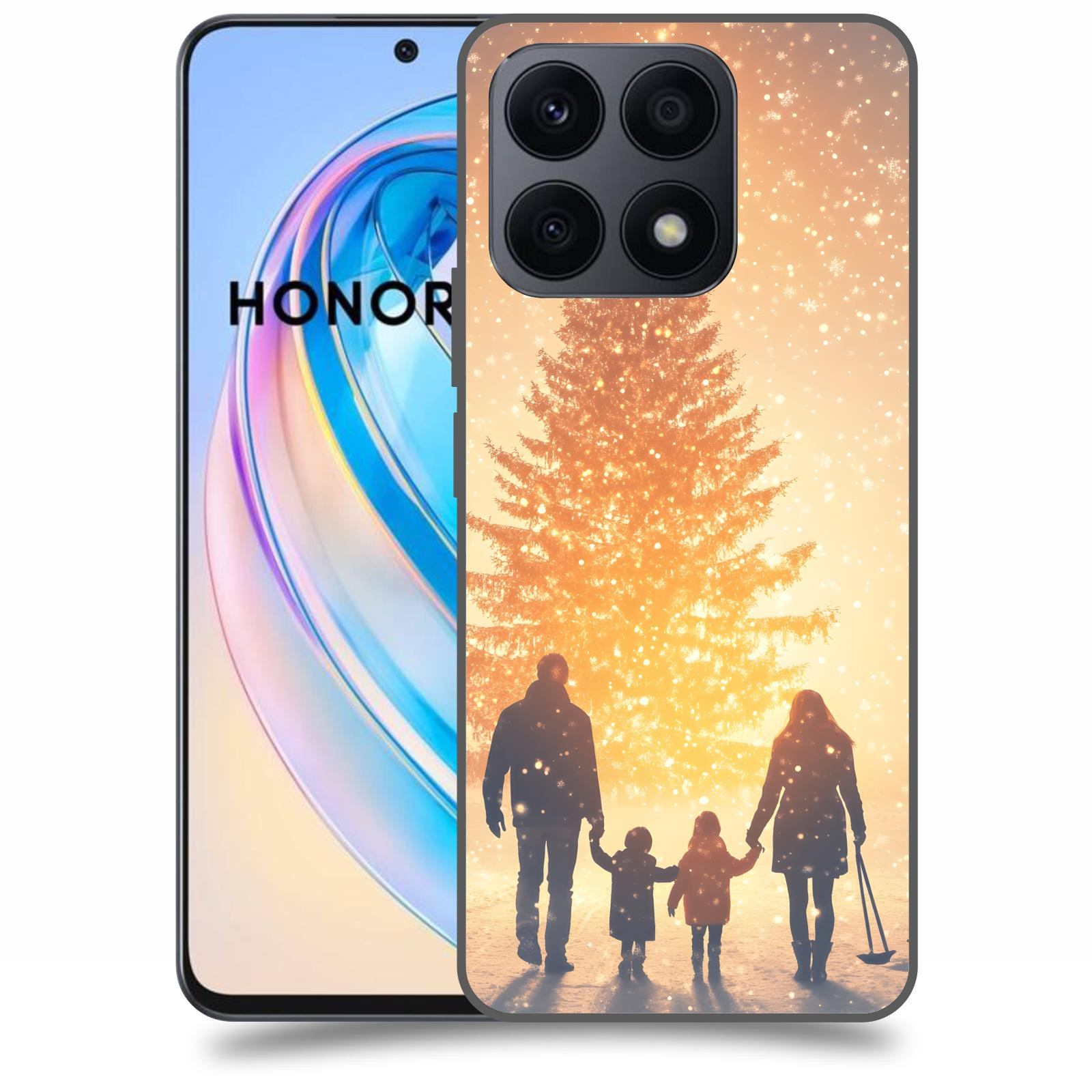 ACOVER Kryt na mobil Honor X8a - Family at the Christmas tree