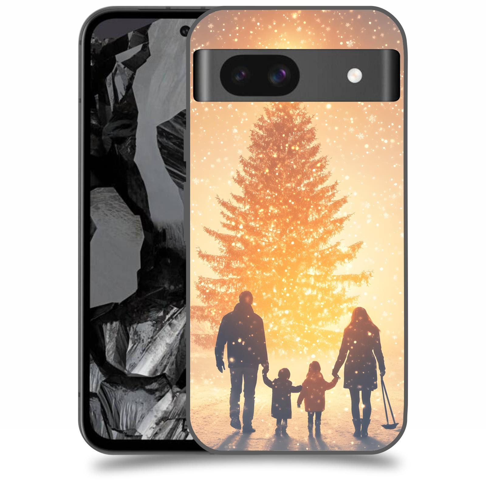 ACOVER Kryt na mobil Google Pixel 8A - Family at the Christmas tree