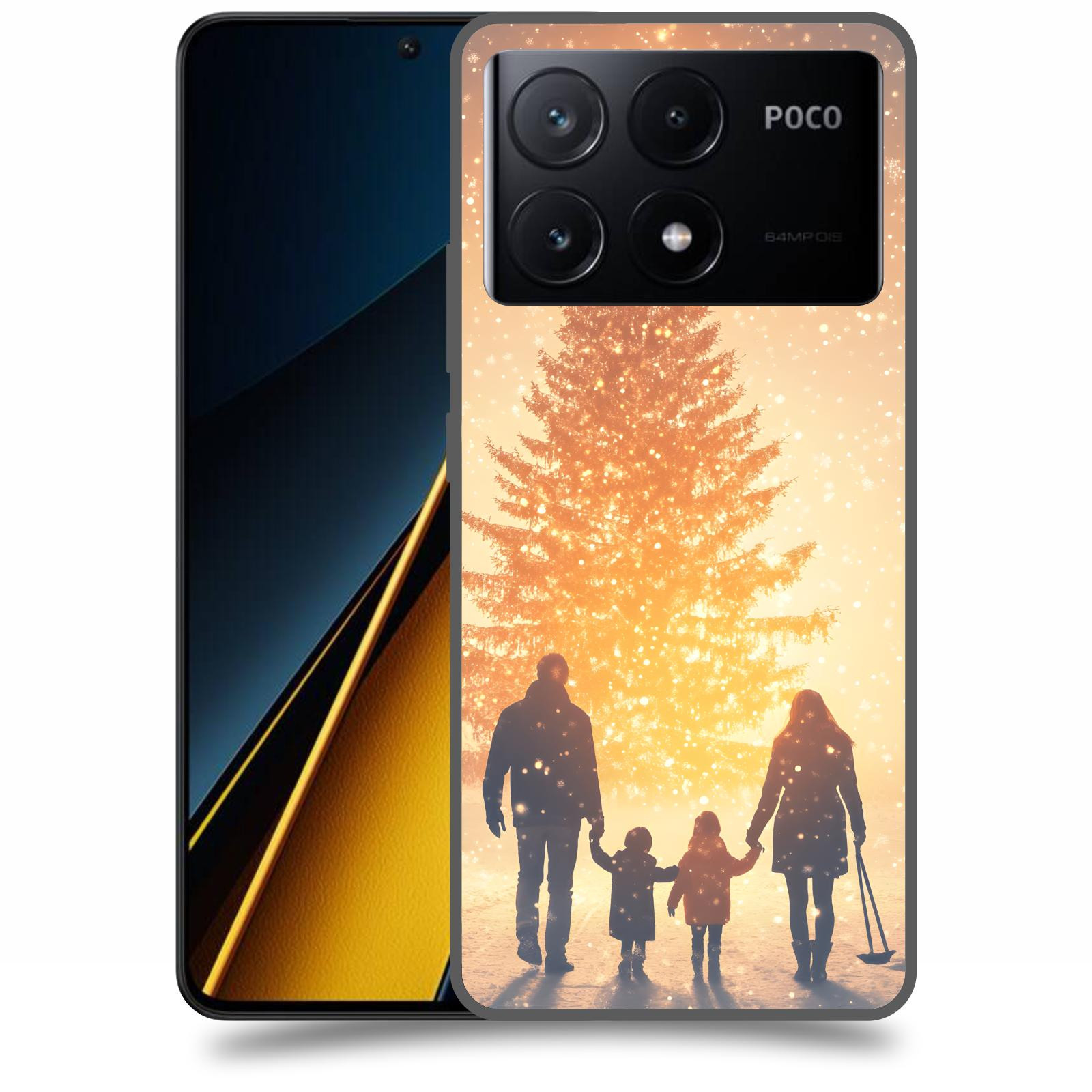 ACOVER Kryt na mobil Poco X6 Pro 5G - Family at the Christmas tree