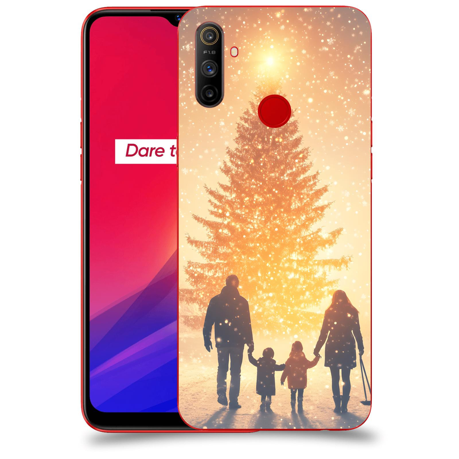 ACOVER Kryt na mobil Realme C3 - Family at the Christmas tree