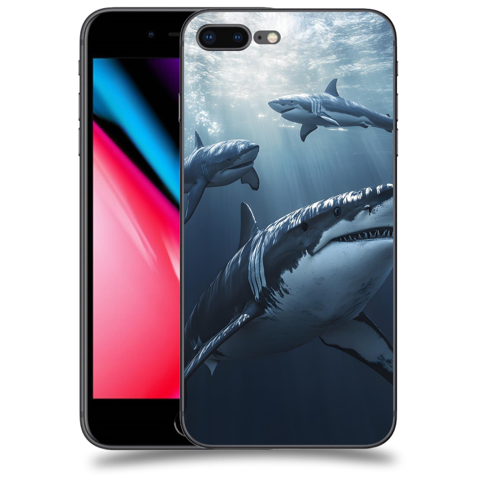 ACOVER Kryt na mobil Apple iPhone 8 Plus - Žraloci