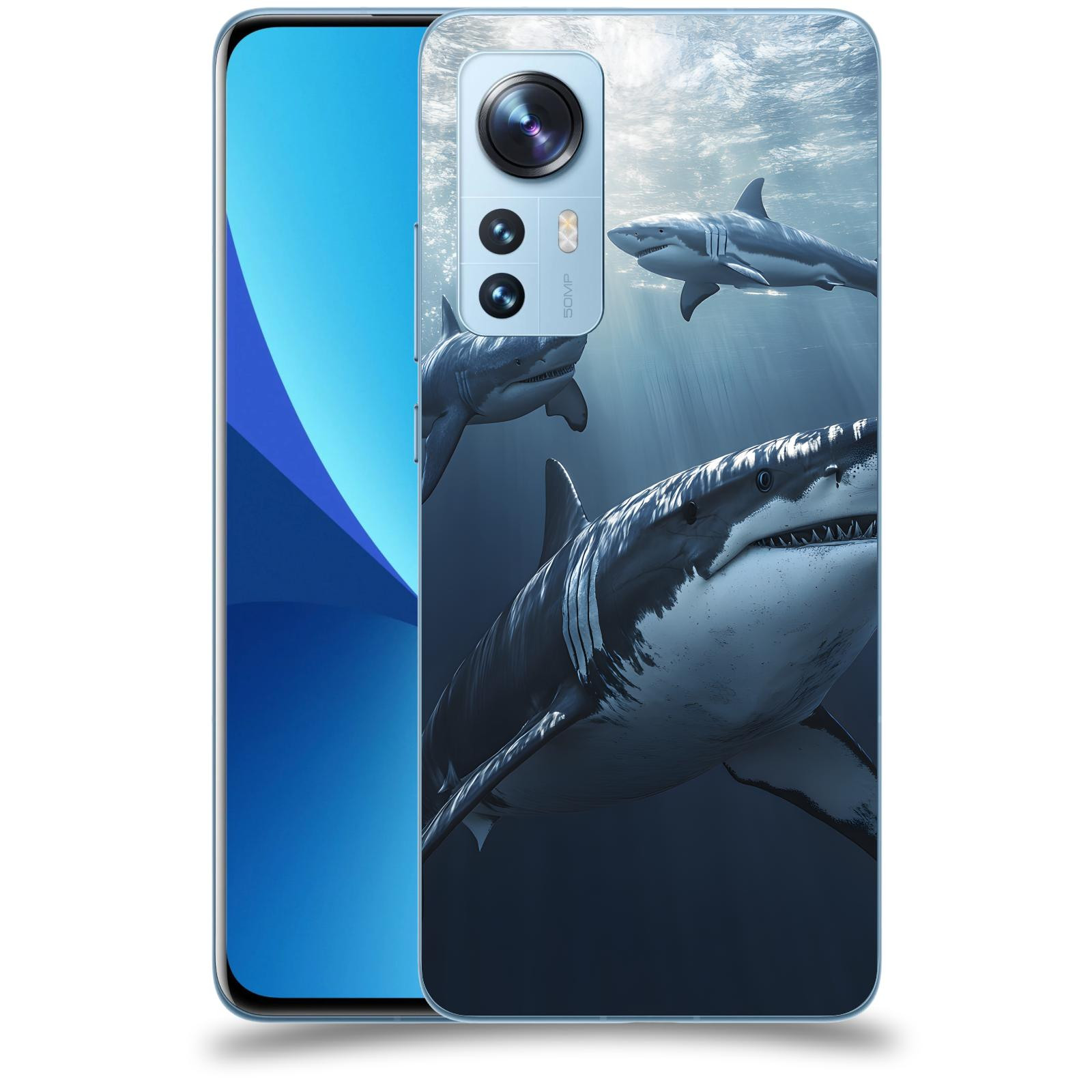 ACOVER Kryt na mobil Xiaomi 12X - Žraloci